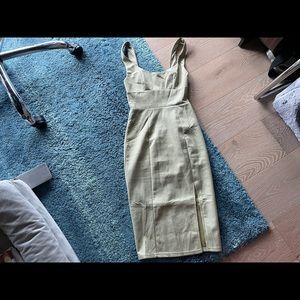 Saints + secret olive/mint midi dress S